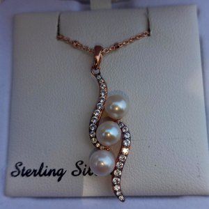 14K Rose Gold Cultured Pearl Drop Pendant